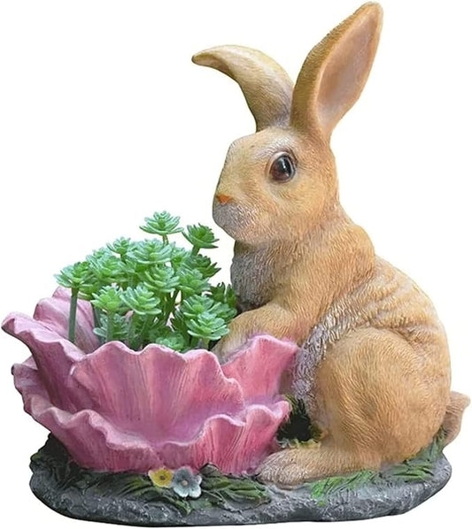 Sculpture Tabletop Outdoor,Outdoor,Simulationa Flowerpot Gardening Resin Animal Sculpture,Ornament,S Succulents Potted Balcony Terrace Lawn Decor Large Statue