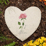Personalization Universe Personalized Small Birth Month Flower Garden Stone, Name, and Date - Perfect Outdoor Decor for Garden or Walkway, Mother's Day, Grandma's Birthday, or Memorial – 5.75” x 5.75”