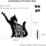 Metal Black Cat Statue - Garden Yard Decoration, Cat Gifts, Outdoor Home Decoration