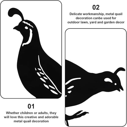 Toddmomy Metal Quail Garden Stakes, 4Pcs Silhouette Bird Family Yard Art – Rust-Resistant Iron Outdoor Statues for Lawn, Patio, Garden Decor, Gift for Women Bird Lovers