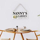Nanny Gifts Outdoor Garden Wooden Sign Decor, Indoor Garden Decoration Hanging Signs 12x6 Inches, Outdoor Porch Yard Wall Art Decor Sign, Mother's Day Gifts Birthday Gift for Mom Grandma