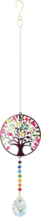 Tree of Life Crystal Suncatcher, Hanging Garden Suncatchers, Tree of Life Crystal Decoration for Window & Garden, Decorative Hanging Ornament