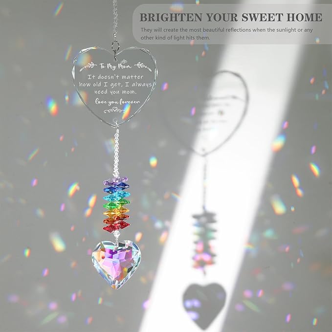 Mom Gift, Mom Birthday Gifts, Crystal Suncatcher Gifts for Mom from Daughter, Happy Mother’s Day