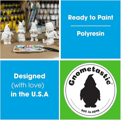 Gnometastic Gnude Mini Gnomes - Unpainted Gnome Statue, Beer 4in Tall - DIY Paint Your Own Gnome - Indoor, Outdoor Funny Garden Gnomes to Paint for Adults, Polyresin