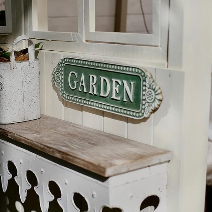 CHIC Greenhouse Sign - Decorative Outdoor Vintage Yard Sign - Front Porch & Farmhouse Decor - 16.5 * 4.5 Inch