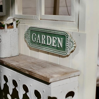 CHIC Greenhouse Sign - Decorative Outdoor Vintage Yard Sign - Front Porch & Farmhouse Decor - 16.5 * 4.5 Inch