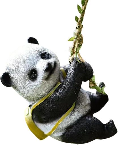 Adorable Climbing Panda Bear Statue Whimsical Tree Hugger Panda Decor Durable Resin Outdoor Yard Art Fairy Garden Accessories PandaGifts for Women for Birthday Decorations