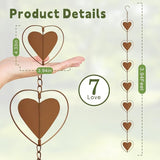 Metal Love Rain Chain for Gutters, Rust Resistant Outdoor Rain Catcher, Perfect for Heavy Rain, Indoor/Outdoor Decoration, Dark Bronze Finish