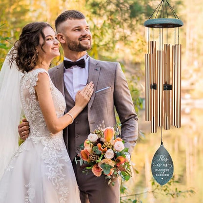 ASTARIN Personalized 20th 50th Anniversary Wind Chime, Happy Anniversary Wedding Valentine's Day Gift for Wife Husband Men Women Sister, Keepsake Decorations for Parents Couples(Produced in USA)