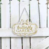 Chic Rustic Metal Signs - Small Vintage Butterfly Signs Yard DIY Decor - Rustic Farmhouse Patio Setting