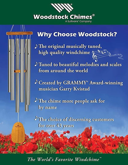 Woodstock Chimes Signature Collection, Woodstock Amethyst Chime, Medium (30'') Decor Designs Wind Chimes for Outdoor, Patio, Home or Garden Décor (WYBRM)