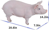 HOUDE Cute Pig Statues, 20.08 inches Long, decorates Outdoor Art Gardens, courtyards, lawns, and Indoor Public Spaces Such as Living Rooms and Balconies. (Pink)