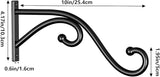 Plant Hook Hanging Plant Brackets - 2 Pack 10 Inch Plant Hanger, Metal Plant Wall Hooks for Hanging Flower Basket, Lanterns, Bird Feeder, Wind Chimes Indoor & Outdoor.