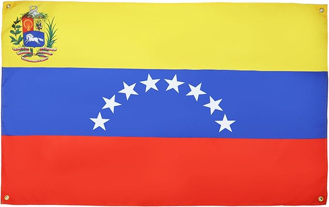 AZ FLAG Venezuela Flag 150 x 90 cm with 4 Eyelets Venezuelan Flag for Balcony or Wall
