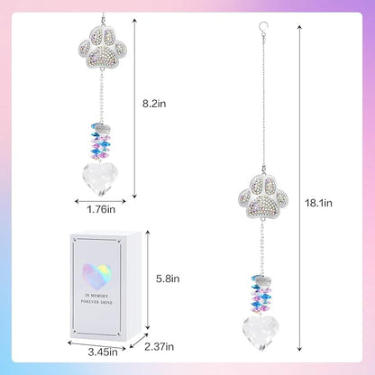 Dog Memorial Gifts - K9 Crystal Suncatcher with Durable Zinc Alloy - Pet Loss Sympathy Keepsake for Cats - Rainbow Bridge Remembrance Ornament for Home Garden Window