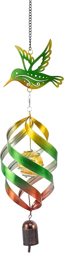 Hummingbird Windweaver Solar Hanging Spinner