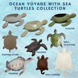 Comfy Hour Heavy Duty Cast Iron Sea Turtle Figurine, Decorative Ocean Turtle Statue for Garden, Patio & Beach House Decor, Vintage Brown Coastal Accent for Bathroom & Office, 1 pc