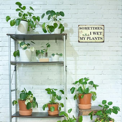 YOYI ART Sometimes I Wet My Plants Sign - Funny Patio Garden Decor for Outside, Vintage Metal Tin Signs for Garden, Patio, Outside, Backyard and Farmhouse Wall Decor Art, Plant Lover Gift, 12 x 8 inch