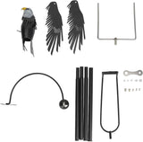 Eagle Decor Stake, Iron Metal Art Eagle Statue, Black, Bird Statue, Outdoor, Wedding, Animal, Modern Style, 336g