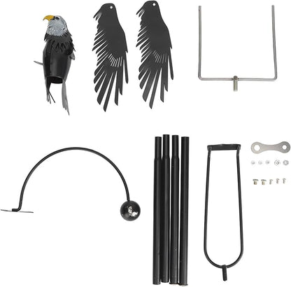 Eagle Decor Stake, Iron Metal Art Eagle Statue, Black, Bird Statue, Outdoor, Wedding, Animal, Modern Style, 336g
