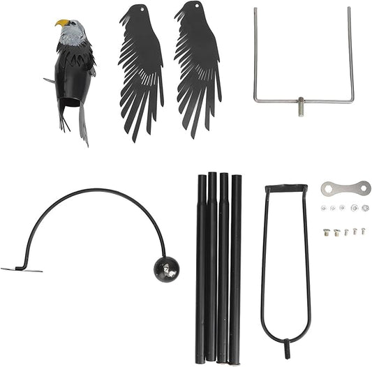 Eagle Decor Stake, Iron Metal Art Eagle Statue, Black, Bird Statue, Outdoor, Wedding, Animal, Modern Style, 336g