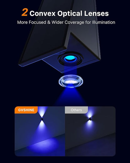 8 Pack Color Changing Solar Powered Fence Lights Outdoor Waterproof Wall Mount LED RGB Ambiance Lamps for Outside Patio, Deck, House, Pool Cage, Garden, Yard Decorative with 8 Colorful Lighting Modes
