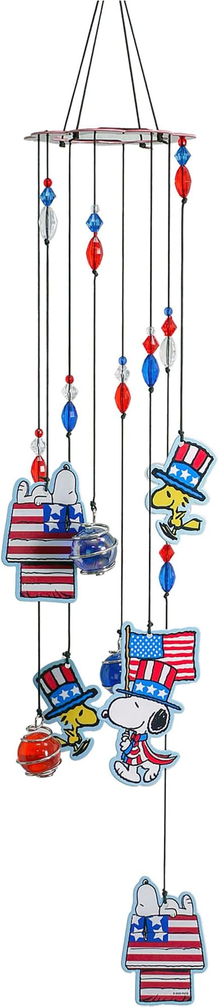 Spoontiques Peanuts Americana Wind Chime - Outdoor Garden Décor - Decorative Chimes for Yard, Garden, Backyard and Patio Decoration