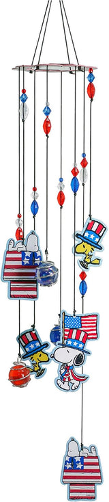 Spoontiques Peanuts Americana Wind Chime - Outdoor Garden Décor - Decorative Chimes for Yard, Garden, Backyard and Patio Decoration