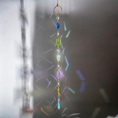 Sea Glass Nautical Wall Decor, Coastal Wall Hanging Handcrafted, Suncatchers Beach Room Decor for Home Indoor Outdoor, Coastal Art for Living Room, Bedroom and Dining Room