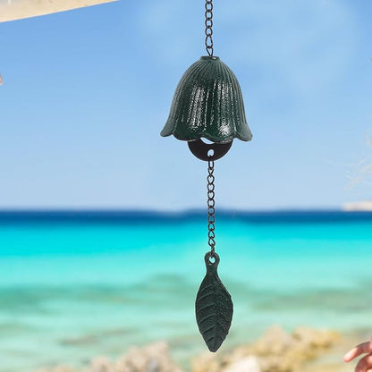 DOITOOL Retro Temple Wind Chime Pendant 12.2 Inch Iron Hanging Bell for Outdoor Garden Patio Balcony Decor with Melodious Sound