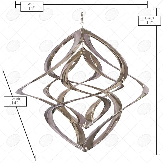 Red Carpet Studios The Original Cosmix Deluxe Helix Wind Spinner, Medium 14-Inch, Double Chrome
