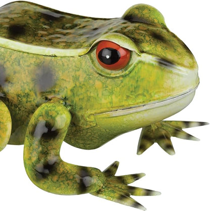 Regal Art & Gift Frog Garder Statue 9 Inch - Decorative Outdoor Sculpture, Metal Decor for Patio, Porch & Garden Décor