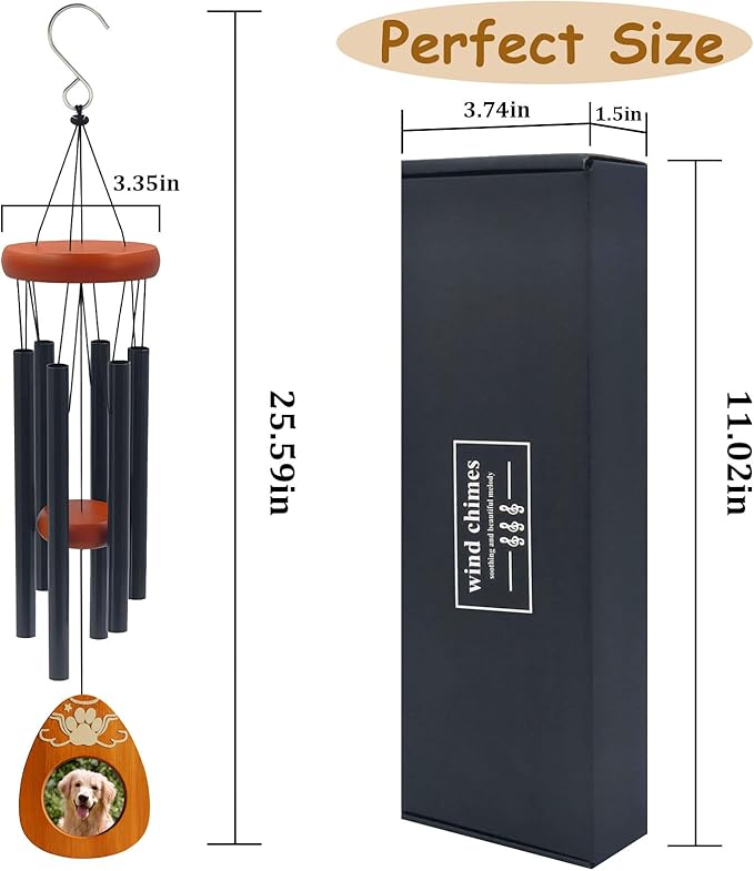 Pet Memorial Wind Chimes，Loss Pets Sympathy Gift Dogs Passing Away Gift, Remembrance Bereavement Gift,in Memory of Dogs Cats Gifts