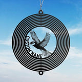 Personalized Canary Metal Wind Spinner, Custom Hanging Decoration for Outdoor Spaces, Kinetic Bird Ornament, Garden Gift (Canary Garden Wind Spinner)