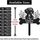 Custom Dachshund Memorial Grave Marker, Personalized Dachshund Dog Memorial Sign Bone Stake, Weatherproof Metal Wings Memorial Plaque Dog Loss Gift Pet Sympathy Gift, Lawn & Yard & Cemetery