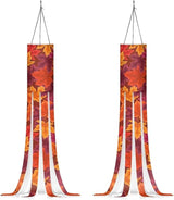 Fall Red Maple Leaf Windsock Flag, Lightweight Durable Fabric Outdoor Hanging Decor for Patio Lawn Garden Tree Party, Autumn Thanksgiving Decoration