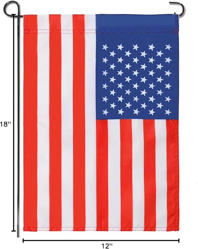 American Garden Flag 12 x 18 Inch,Patriotic Double Sided Polyester Printed Flag,USA ResidentialYard|Garden Decor,American Flag Garden Flag(2 Pcs Stitched Together)