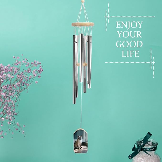 Wind Chimes for Outside Metal Wind Chimes Cat by The Window Garden Backyard and Patio Decoration