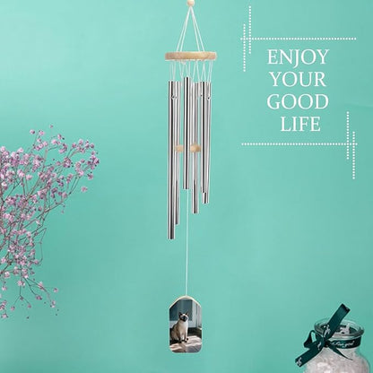 Wind Chimes for Outside Metal Wind Chimes Cat by The Window Garden Backyard and Patio Decoration