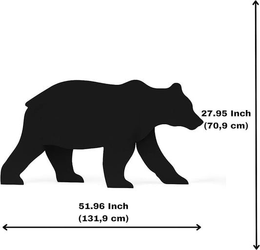 Black Bear Yard Art – All-Weather PVC Bear Family Garden Sculpture, Outdoor Wildlife Silhouette Decor for Lawn, Yard, Patio & Holiday Display (White)