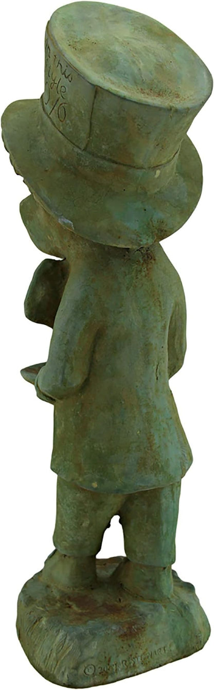 Zeckos Mad Hatter Alice in Wonderland Verdigris Finish Statue 19 in-Cement