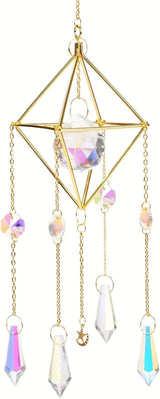 Sun Catchers with Crystals Hanging Crystals Prisms Suncatcher Crystal Suncatchers Hanging Wind Pendant for Window Garden Home (Type-B)