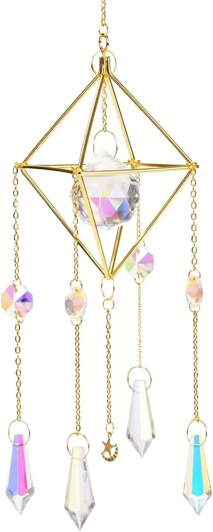 Sun Catchers with Crystals Hanging Crystals Prisms Suncatcher Crystal Suncatchers Hanging Wind Pendant for Window Garden Home (Type-B)