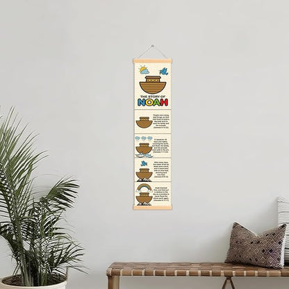 Noah's Ark Banner, Church Banner, Christian Rustic Hanging Door Flag, Farmhouse Decorations Outdoor Indoor, Church Activity Decor, Bible Lesson, Scripture and Words Decorations