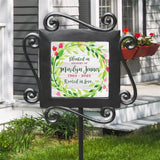 GiftsForYouNow Personalized Planted in Memory of with Bright Floral Wreath Garden Stake