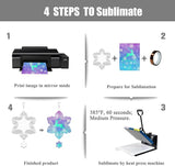 4Pack 8inch Sublimation Wind Spinner Blanks 3D Aluminum Metal Wind Sculpture Kinetic Spinners for Yard and Garden Indoor Art Sublimation Christmas Ornament Hanging Decoration (Snowflake)