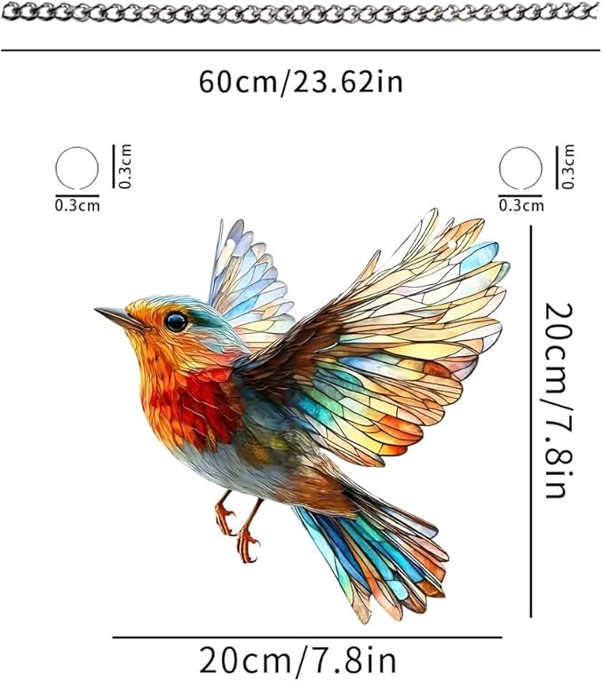 Hummingbird Suncatchers for Windows Hanging Garden Suncatcher Acrylic Window Hanging Panels Decor Gifts for Mom Friend Grandma Wife Housewarming Birthday Home 7.87 * 7.87inc/20 * 20cm