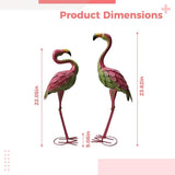 2 Pcs Garden Statues Metal Flamingos, 23.6 in, for Outdoor Decor, Iron Flamingo Ornament for Wedding, Lawn, Patio, Gifts