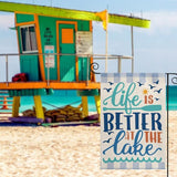 AVOIN colorlife Life Is Better At The Lake Garden Flag 12x18 Inch Double Sided Outside, Lakeside Holiday Yard Outdoor Decoration