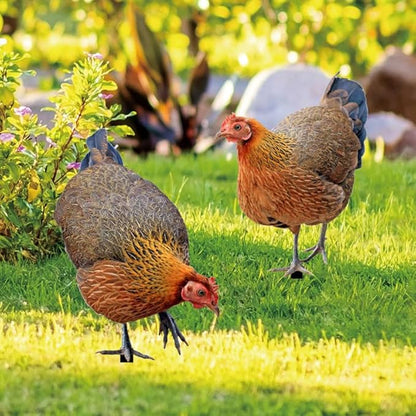 Chicken Yard Art 2-Pack Acrylic Garden Stakes Hen Decoration Card Inserts for Outdoor Patio Lawn and Garden Decor
